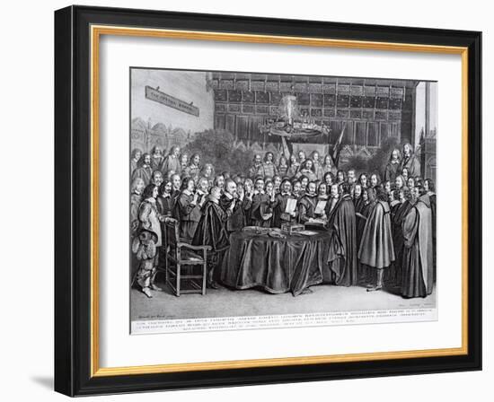 The Swearing of the Oath of Ratification of the Treaty of Westphalia at Munster, 24th October 1648-Gerard Terborch-Framed Giclee Print