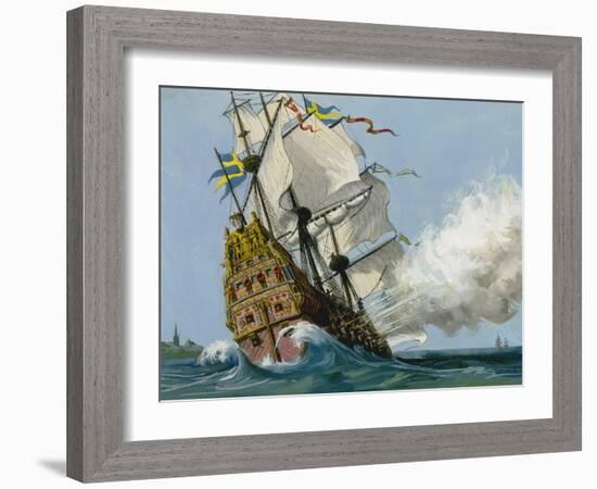 The Swedish Warship 'Vasa'-Ralph Bruce-Framed Giclee Print