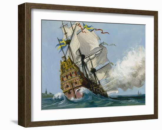 The Swedish Warship 'Vasa'-Ralph Bruce-Framed Giclee Print