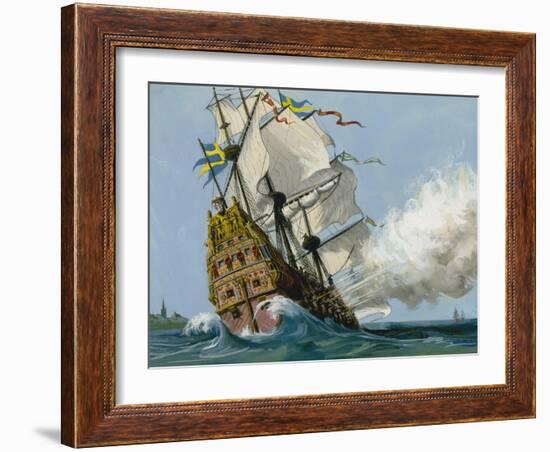 The Swedish Warship 'Vasa'-Ralph Bruce-Framed Giclee Print