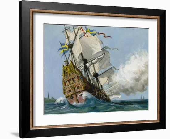 The Swedish Warship 'Vasa'-Ralph Bruce-Framed Giclee Print