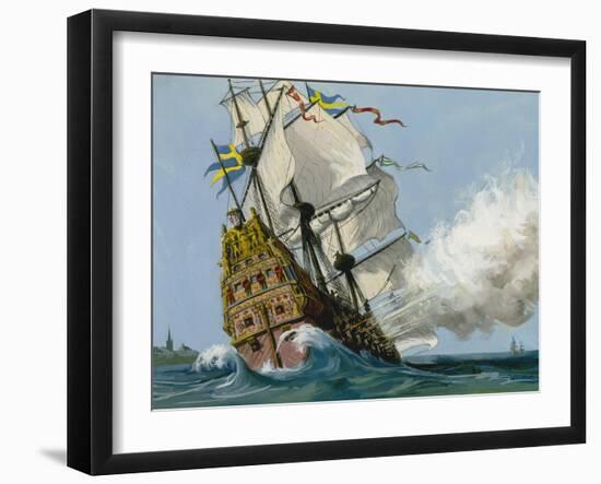 The Swedish Warship 'Vasa'-Ralph Bruce-Framed Giclee Print