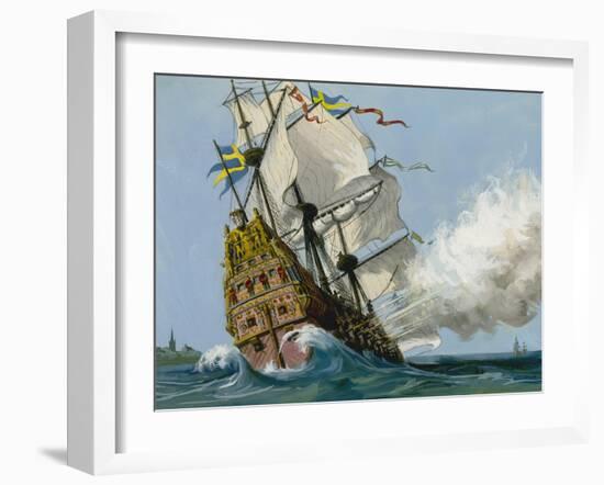 The Swedish Warship 'Vasa'-Ralph Bruce-Framed Giclee Print