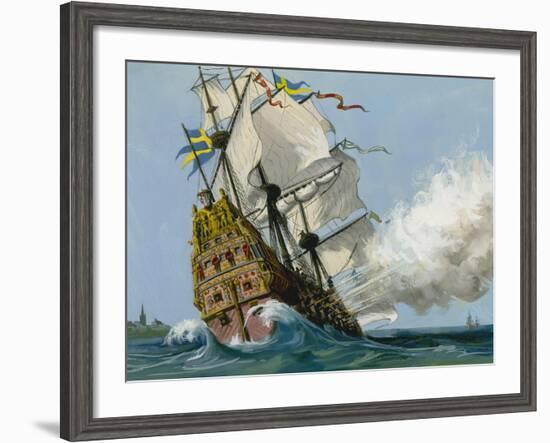 The Swedish Warship 'Vasa'-Ralph Bruce-Framed Giclee Print