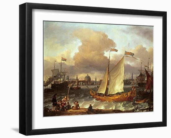 The Swedish Yacht 'Lejouet', in Amsterdam Harbour, 1674-Ludolf Backhuysen-Framed Giclee Print