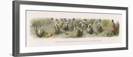 The Swiftest Snails in Fairyland-Richard Doyle-Framed Art Print