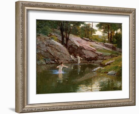 The Swimming Hole-Edward Henry Potthast-Framed Giclee Print