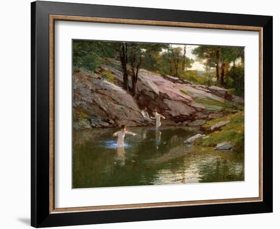 The Swimming Hole-Edward Henry Potthast-Framed Giclee Print