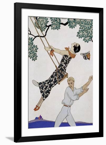 The Swing, 1920S-Georges Barbier-Framed Giclee Print