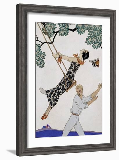 The Swing, 1920S-Georges Barbier-Framed Giclee Print