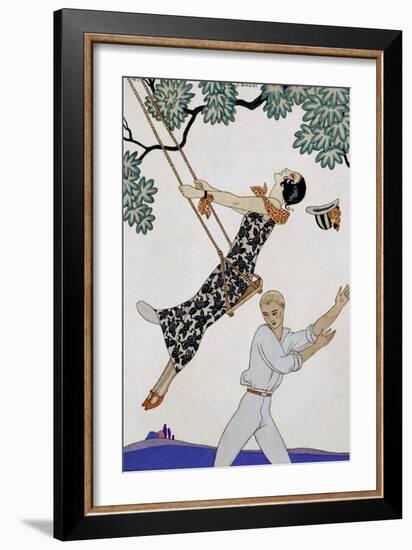 The Swing, 1920S-Georges Barbier-Framed Giclee Print