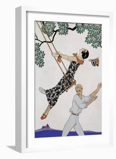 The Swing, 1920S-Georges Barbier-Framed Giclee Print