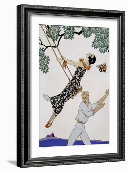 The Swing, 1920S-Georges Barbier-Framed Giclee Print