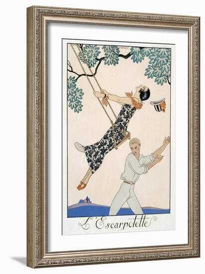 The Swing, 1923-Georges Barbier-Framed Giclee Print