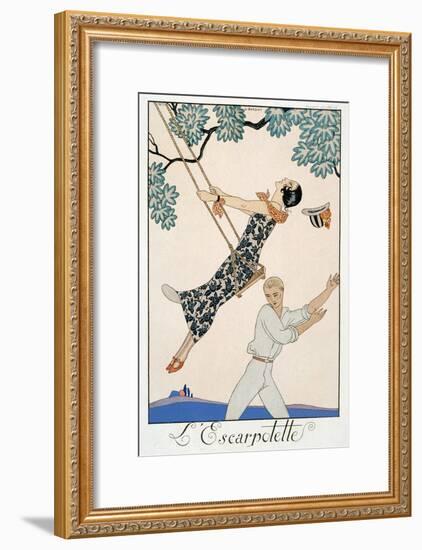 The Swing, 1923-Georges Barbier-Framed Giclee Print
