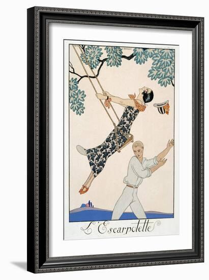The Swing, 1923-Georges Barbier-Framed Giclee Print