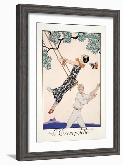 The Swing-Georges Barbier-Framed Giclee Print