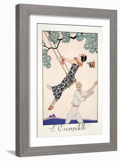 The Swing-Georges Barbier-Framed Giclee Print