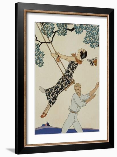 The Swing-Georges Barbier-Framed Giclee Print