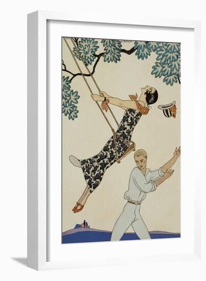 The Swing-Georges Barbier-Framed Giclee Print