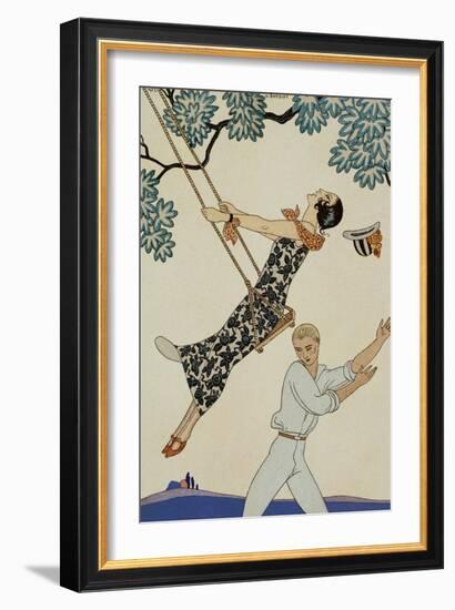 The Swing-Georges Barbier-Framed Giclee Print