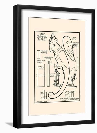 The Swinging Parrot-Michael C. Dank-Framed Art Print