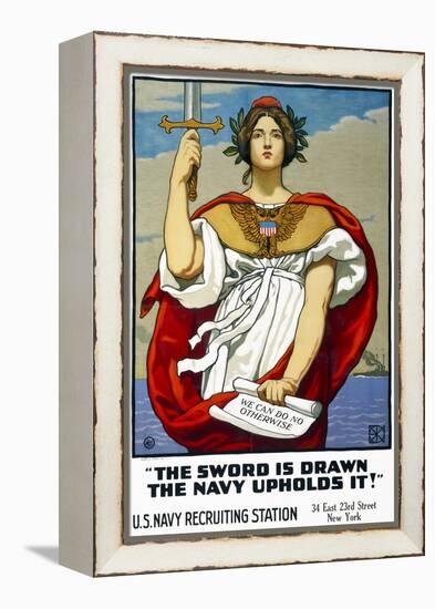 The Sword is Drawn, the Navy Upholds It!-null-Framed Premier Image Canvas