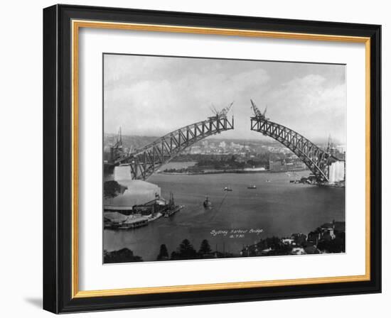 The Sydney Harbour Bridge During Construction in Sydney, New South Wales, Australia-null-Framed Photographic Print