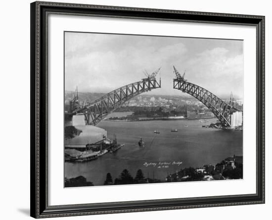 The Sydney Harbour Bridge During Construction in Sydney, New South Wales, Australia-null-Framed Photographic Print