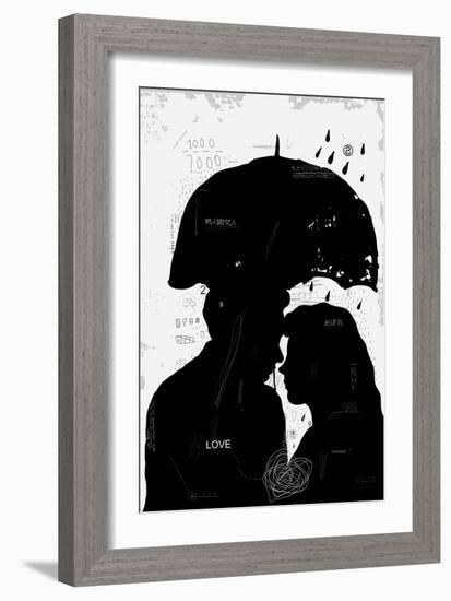 The symbolic image of a man and a woman who love each other-Dmitriip-Framed Art Print