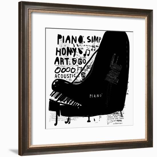 The Symbolic Image of a Piano on White Background-Dmitriip-Framed Premium Giclee Print