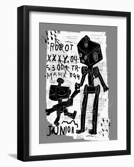The Symbolic Image of Robots Who are Friends-Dmitriip-Framed Art Print