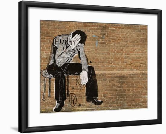 The Symbolic Image of the Man Who Sat down to Rest-Dmitriip-Framed Art Print