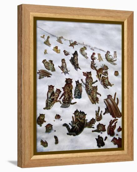 The Tabby Toboggan Club, 1898-Louis Wain-Framed Premier Image Canvas