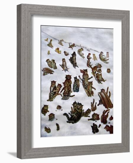 The Tabby Toboggan Club, 1898-Louis Wain-Framed Giclee Print