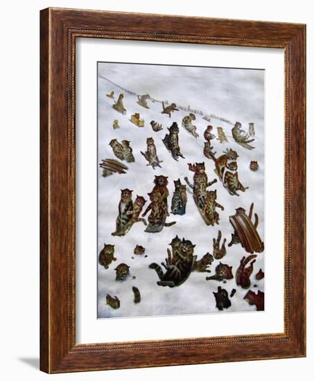 The Tabby Toboggan Club, 1898-Louis Wain-Framed Giclee Print