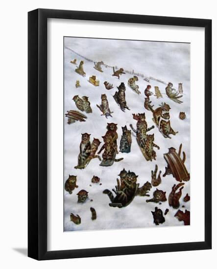 The Tabby Toboggan Club, 1898-Louis Wain-Framed Giclee Print