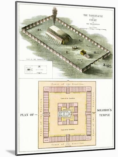 The Tabernacle and Plan of Solomon's Temple-English-Mounted Giclee Print