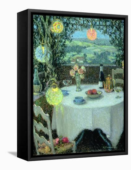 The Table beneath Lanterns-Henri Eugene Augustin Le Sidaner-Framed Premier Image Canvas