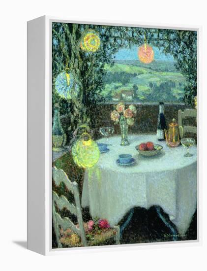 The Table beneath Lanterns-Henri Eugene Augustin Le Sidaner-Framed Premier Image Canvas