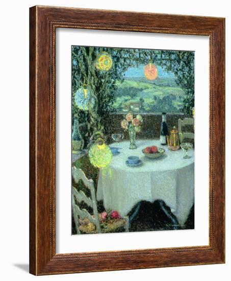 The Table beneath Lanterns-Henri Eugene Augustin Le Sidaner-Framed Giclee Print