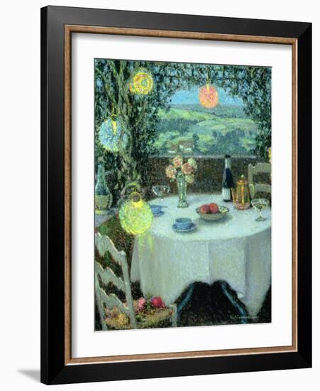 The Table beneath Lanterns-Henri Eugene Augustin Le Sidaner-Framed Giclee Print