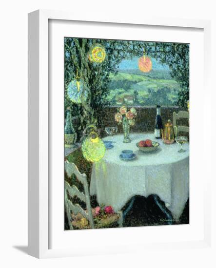 The Table beneath Lanterns-Henri Eugene Augustin Le Sidaner-Framed Giclee Print