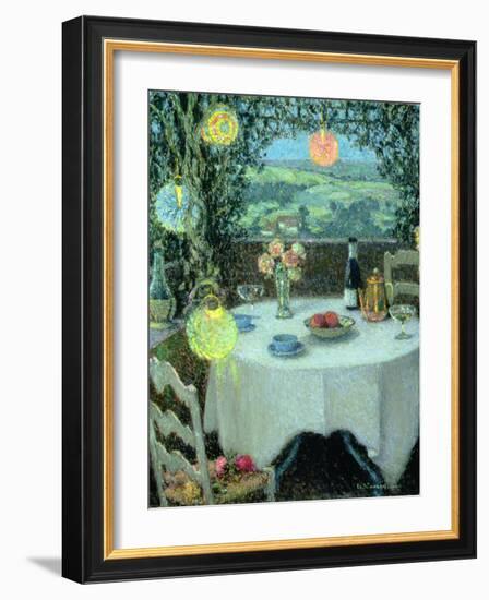 The Table beneath Lanterns-Henri Eugene Augustin Le Sidaner-Framed Giclee Print