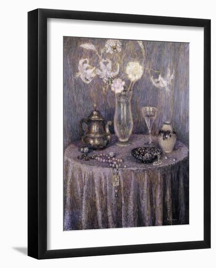 The Table, Gray Harmony; La Table, Harmonie Grise, 1927-Henri Eugene Augustin Le Sidaner-Framed Giclee Print