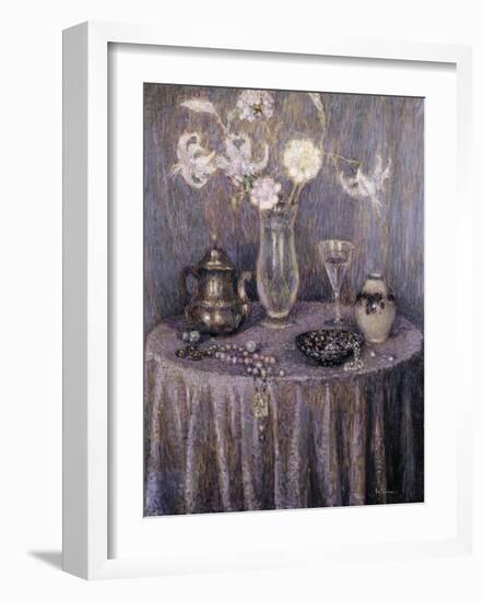 The Table, Gray Harmony; La Table, Harmonie Grise, 1927-Henri Eugene Augustin Le Sidaner-Framed Giclee Print