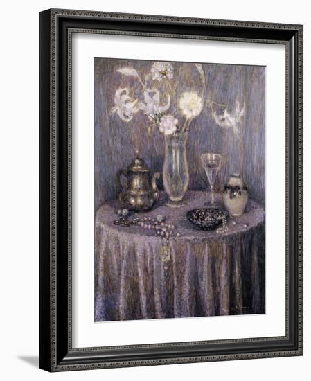 The Table, Gray Harmony; La Table, Harmonie Grise, 1927-Henri Eugene Augustin Le Sidaner-Framed Giclee Print