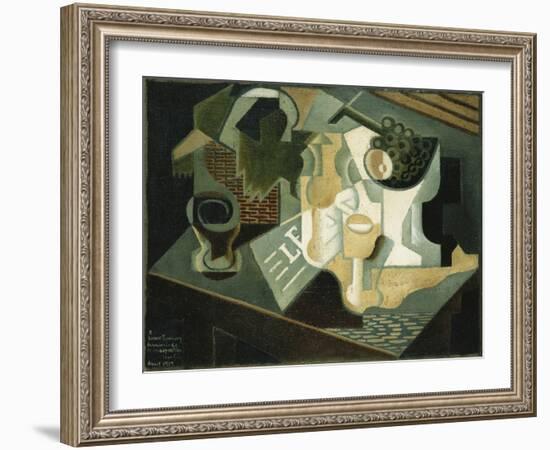 The Table in Front of the Building; La Table Devant Le Battiment, 1919-Juan Gris-Framed Giclee Print