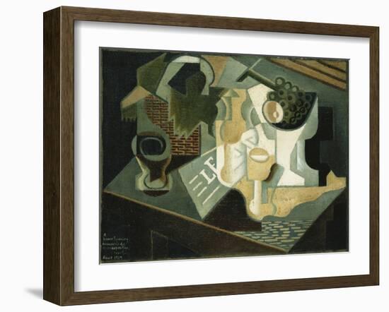 The Table in Front of the Building; La Table Devant Le Battiment, 1919-Juan Gris-Framed Giclee Print