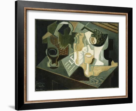 The Table in Front of the Building; La Table Devant Le Battiment, 1919-Juan Gris-Framed Giclee Print